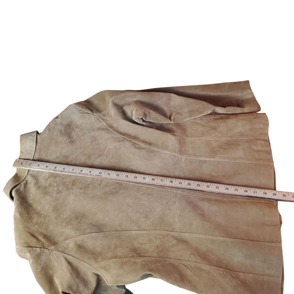 St. John's Bay Tan Suede Leather Jacket. Machine Washable. XL - Picture 10 of 11